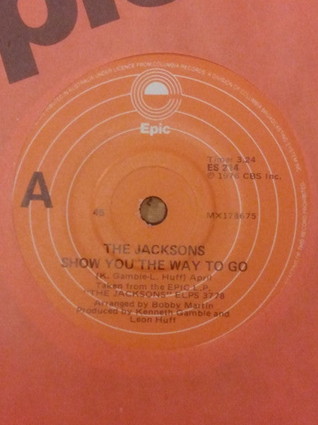 The Jacksons : Show You The Way To Go (7", Single)
