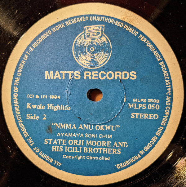 State Orji Moore And His Igili Brothers : Ayamaya Soni Chim (LP, Album)
