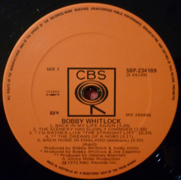 Bobby Whitlock : Bobby Whitlock (LP, Album)