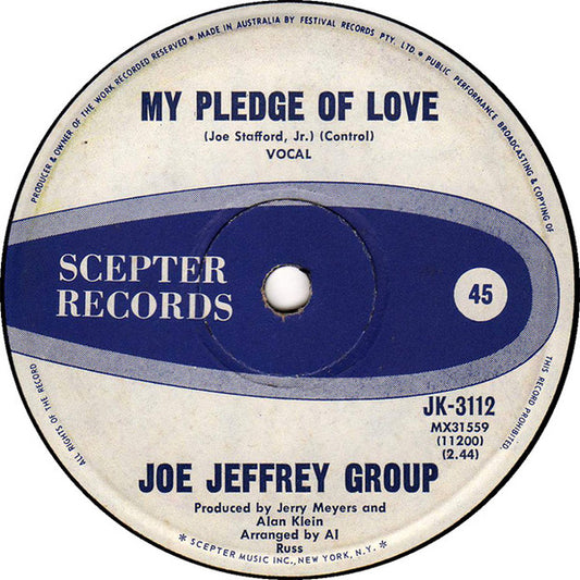Joe Jeffrey Group* : My Pledge Of Love / Margie (7", Single)