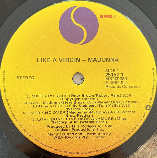Madonna : Like A Virgin (LP, Album)