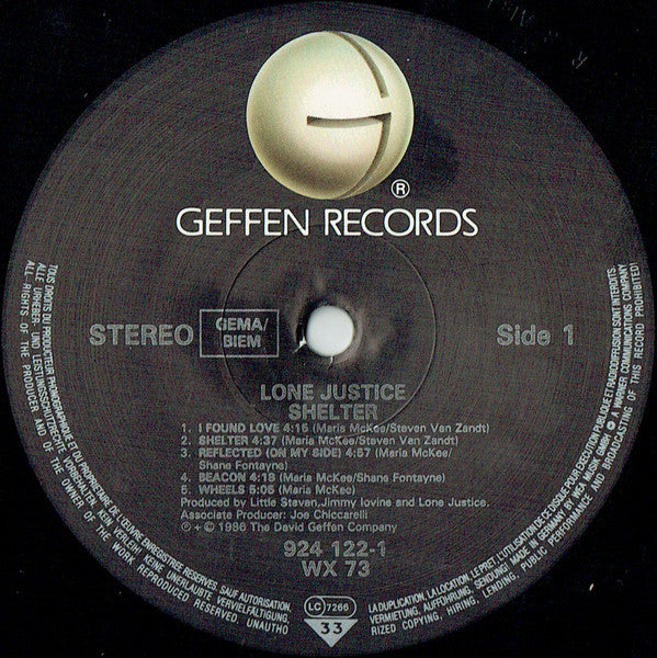 Lone Justice : Shelter (LP, Album)