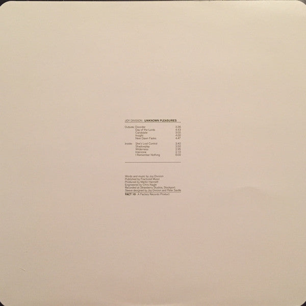 Joy Division : Unknown Pleasures (LP, Album, RE, RM, 180)