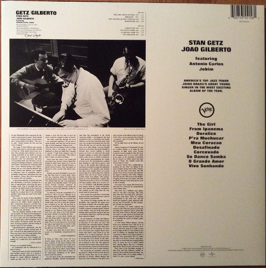 Stan Getz, Joao Gilberto* Featuring Antonio Carlos Jobim : Getz / Gilberto (LP, Album, RE, RM)