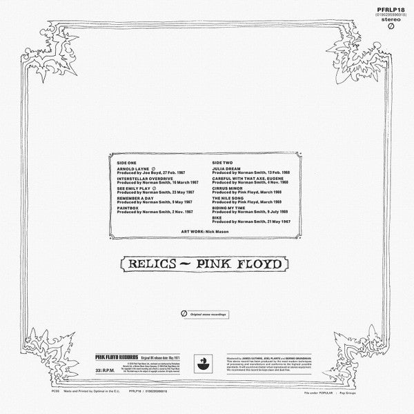 Pink Floyd : Relics (LP, Comp, Mono, RE, RM, 180)