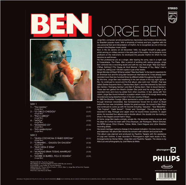 Jorge Ben : Ben (LP, Album, RE, 180)