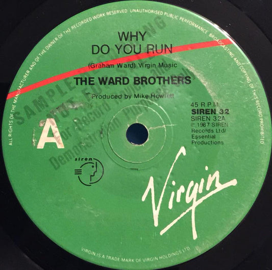 The Ward Brothers : Why Do You Run (7", Single, Promo)