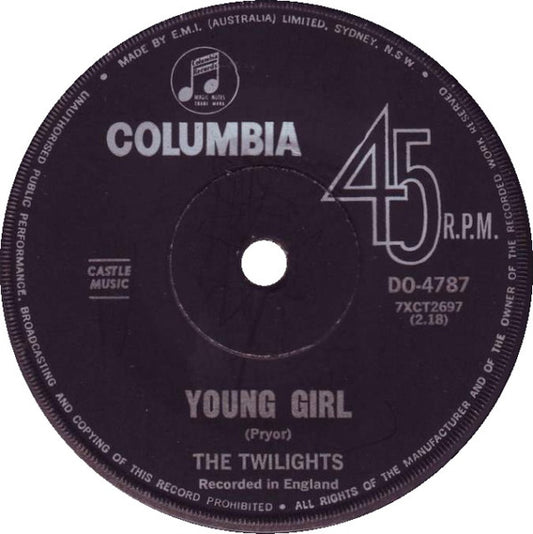 The Twilights (3) : Young Girl / Time And Motion Study Man (7", Single)