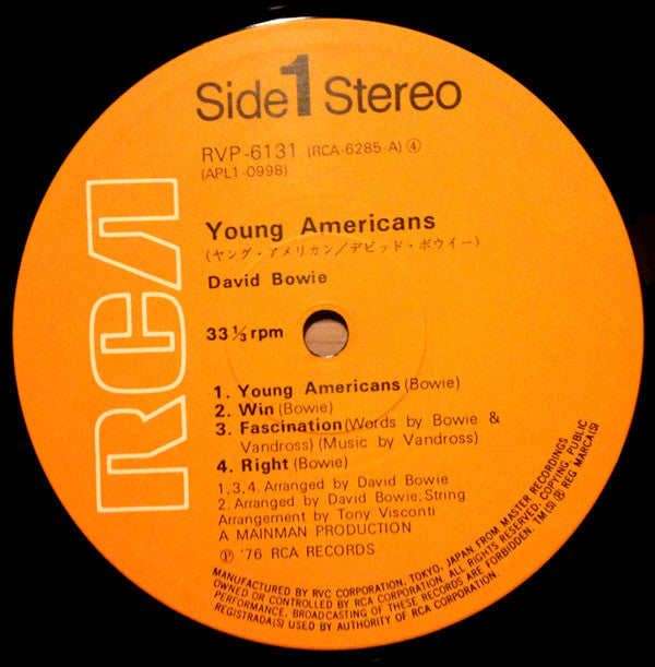 David Bowie : Young Americans (LP, Album, RE)