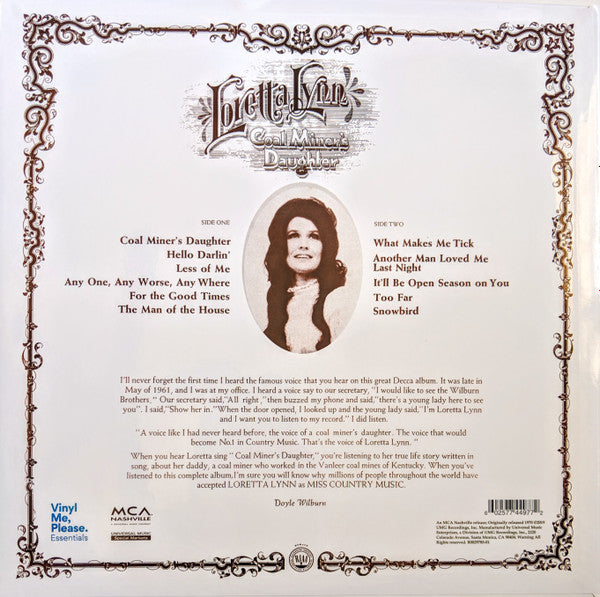 Loretta Lynn : Coal Miner’s Daughter (LP, Album, Club, RE, RM, Blu)