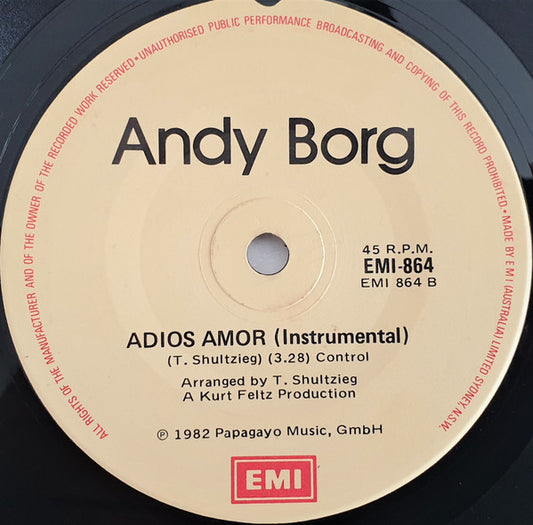 Andy Borg : Adios Amor (7", Single)