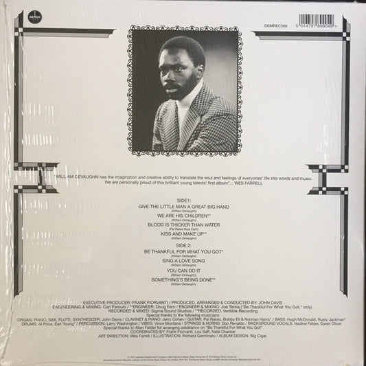 William DeVaughn : Be Thankful For What You Got (LP, Album, RE)