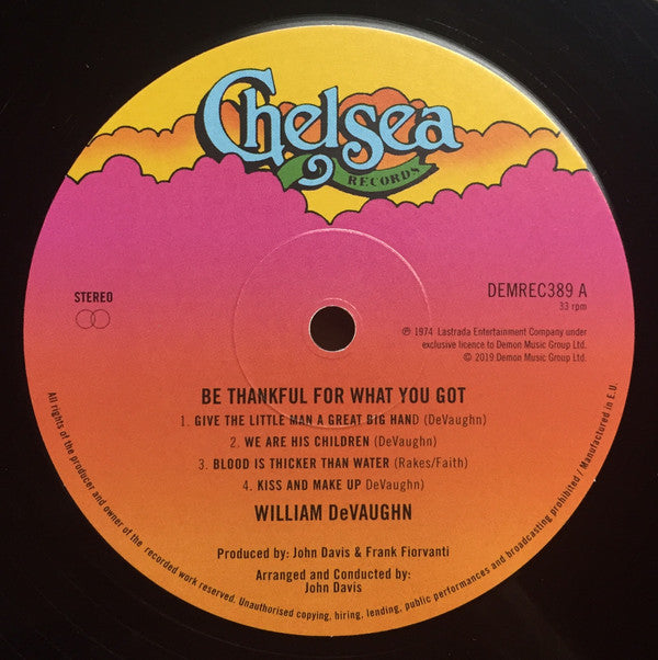 William DeVaughn : Be Thankful For What You Got (LP, Album, RE)