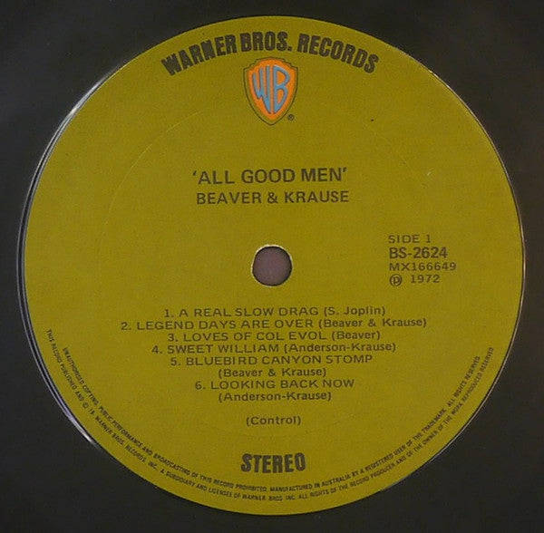 Beaver & Krause : All Good Men (LP, Album)