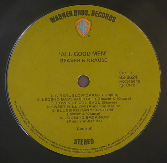 Beaver & Krause : All Good Men (LP, Album)