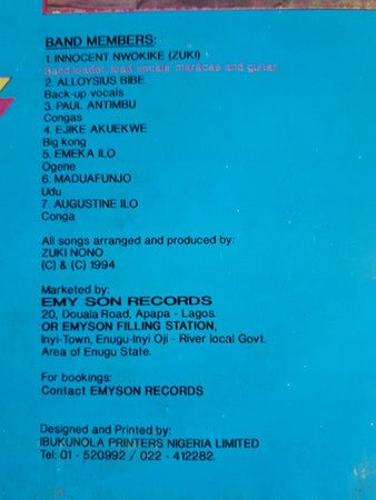 Zuki Nono & His Okwerekwesike Highlife Stars Band Of Africa : Baby Chegharia (LP, Album)
