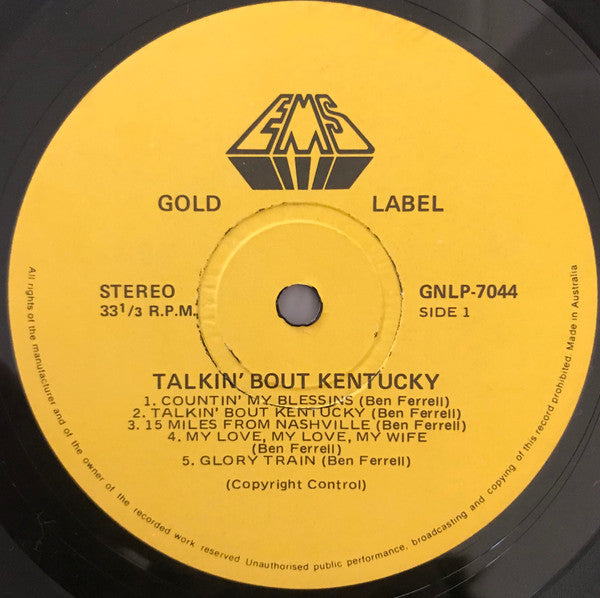 Ben Ferrell : Talkin' Bout Kentucky (LP, Album)