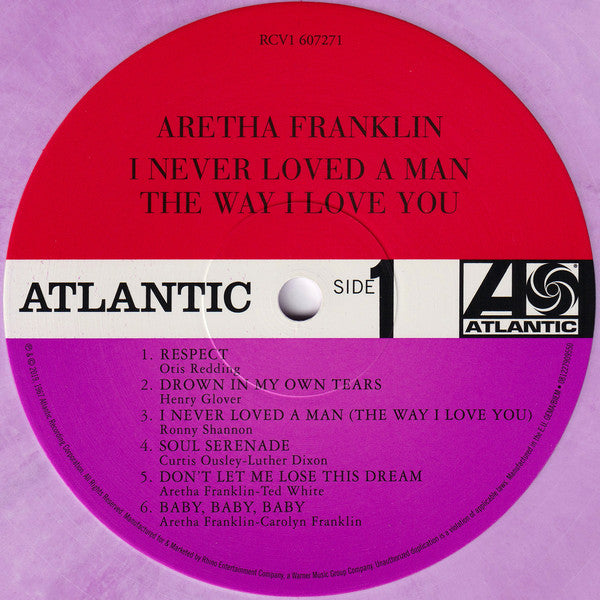 Aretha Franklin : I Never Loved A Man The Way I Love You (LP, Album, Mono, Club, RE, RM, Pur)