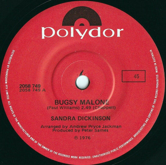 Sandra Dickinson : Bugsy Malone (7", Single)