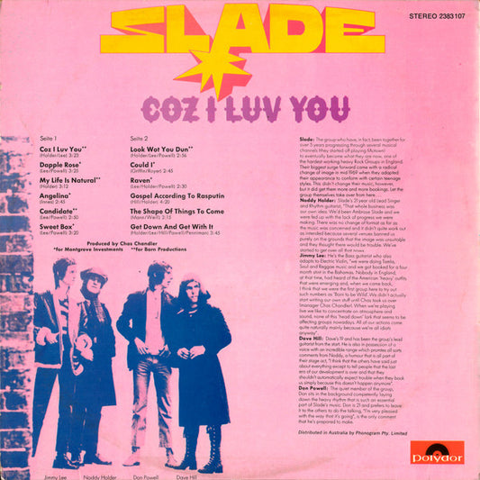 Slade : Coz I Luv You (LP, Comp)