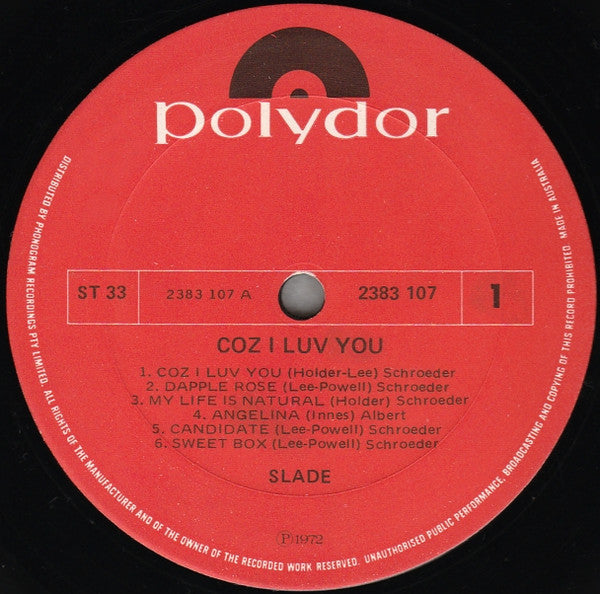 Slade : Coz I Luv You (LP, Comp)