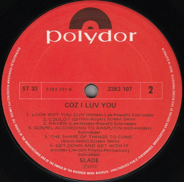 Slade : Coz I Luv You (LP, Comp)