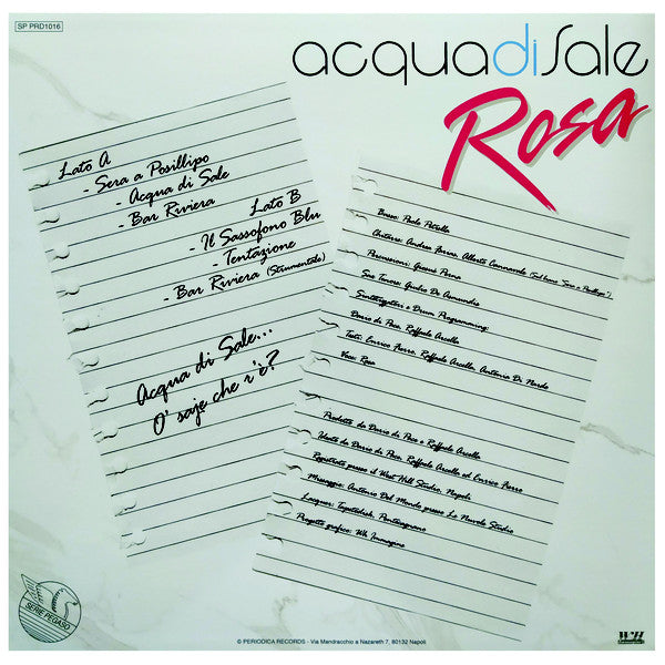 Rosa (49) : Acqua Di Sale (12", MiniAlbum)
