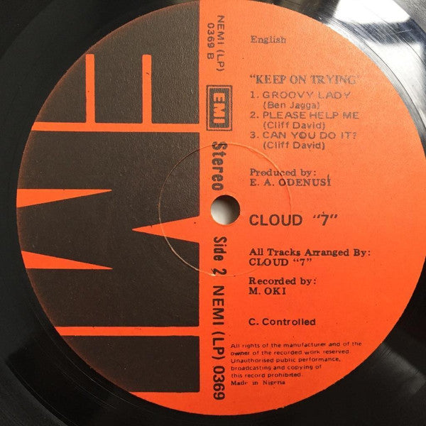 Cloud "7" : Keep On Tryin' (LP, Album)