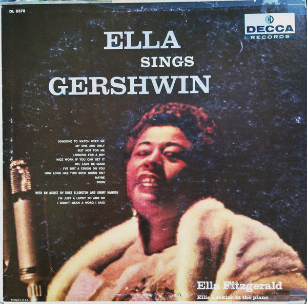 Ella Fitzgerald : Ella Sings Gershwin (LP, Album, Mono, Glo)