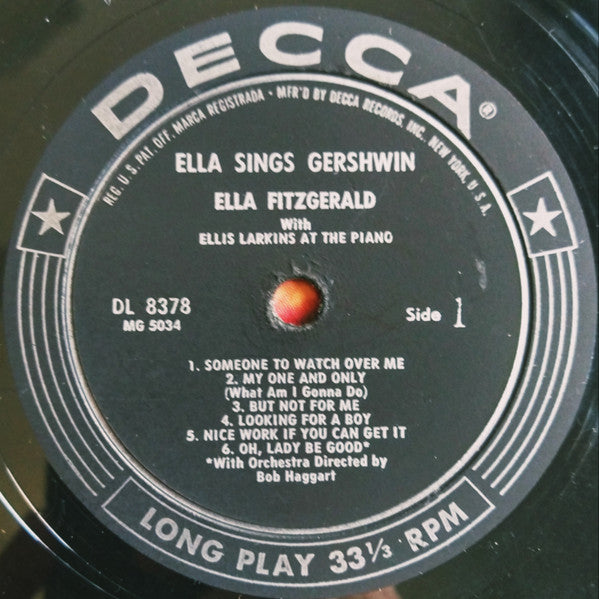 Ella Fitzgerald : Ella Sings Gershwin (LP, Album, Mono, Glo)