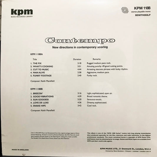 Keith Mansfield : Contempo (LP, RE, RM)