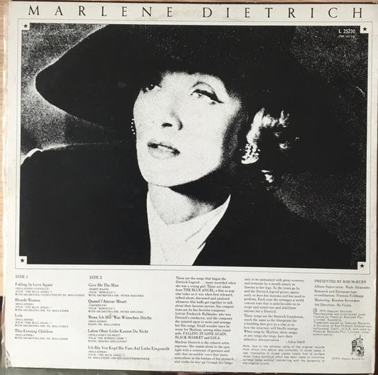 Marlene Dietrich : Marlene (LP, Comp)