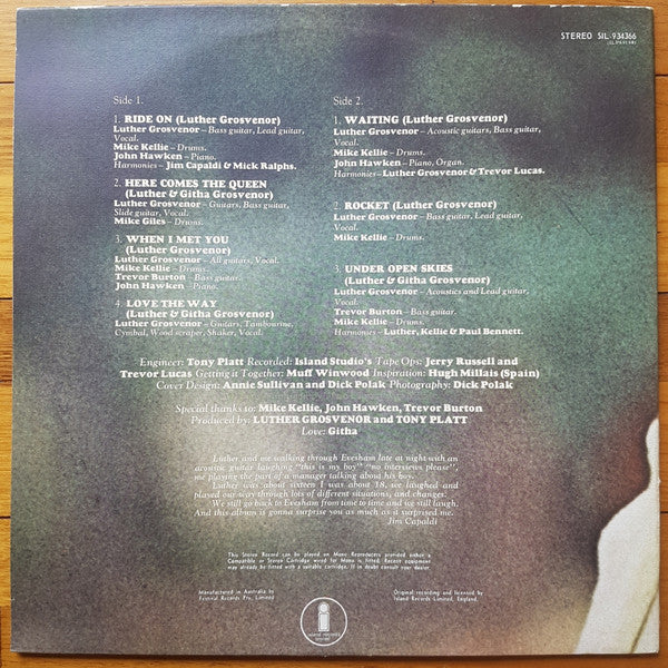 Luther Grosvenor : Under Open Skies (LP, Gat)