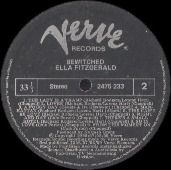 Ella Fitzgerald : Bewitched (LP, Comp)