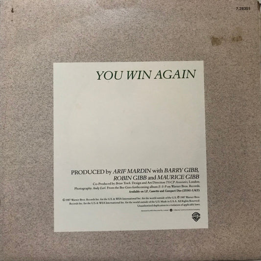 Bee Gees : You Win Again (7", Single)