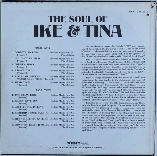 Ike & Tina* : The Soul Of Ike & Tina (LP, Album, Comp)