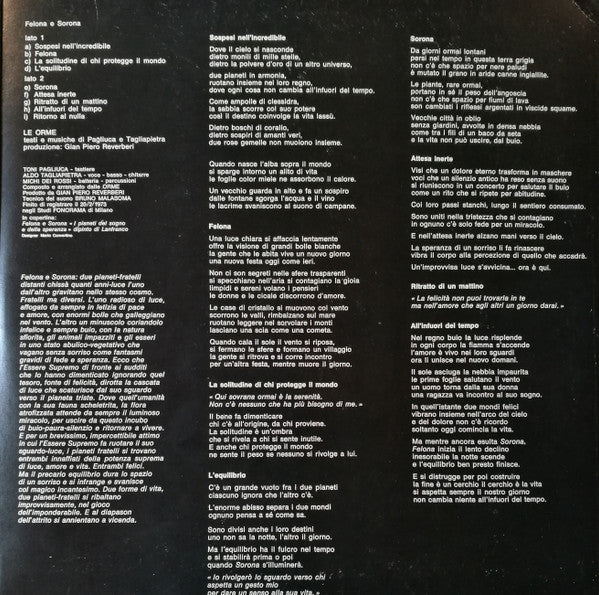 Le Orme : Felona E Sorona (LP, Album, Lam)
