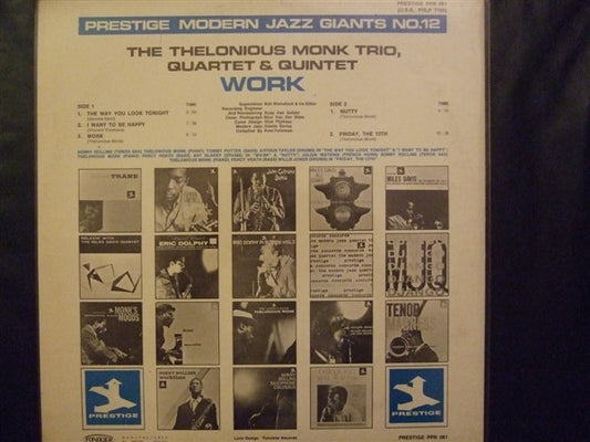 Thelonious Monk Trio, The Thelonious Monk Quartet & The Thelonious Monk Quintet : Work (LP, Comp, Mono, RE, RM)