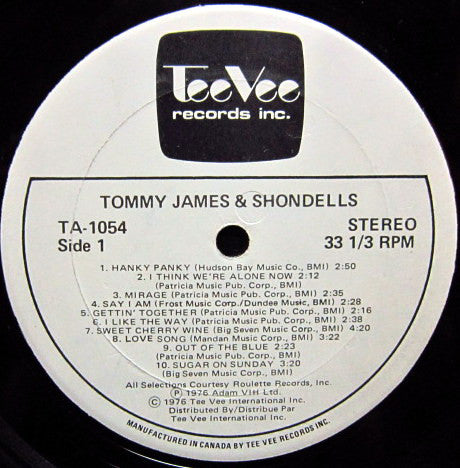 Tommy James & The Shondells : 20 Greatest Hits (LP, Comp)