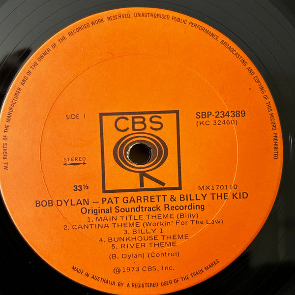 Bob Dylan : Pat Garrett & Billy The Kid (Original Soundtrack Recording) (LP, Album)