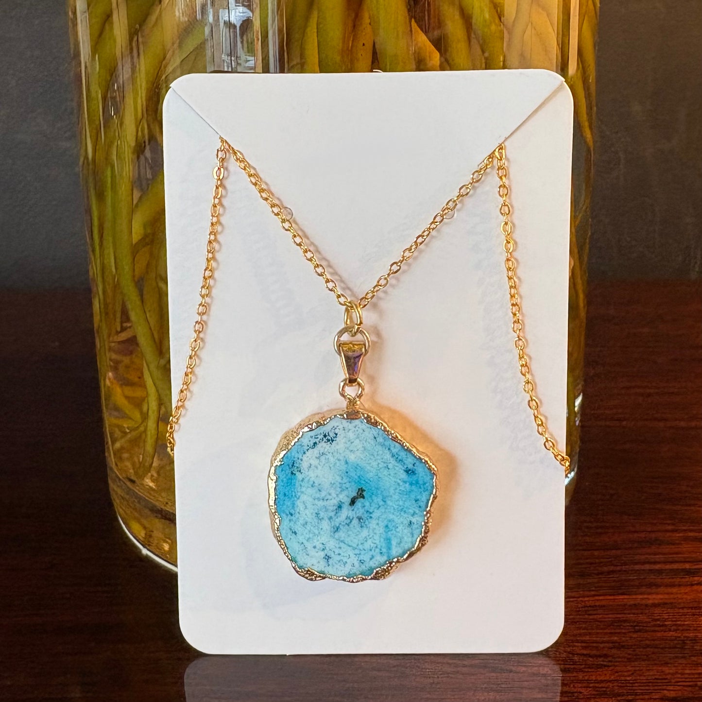 Savoy Truffles - Blue Agate Circle Necklace