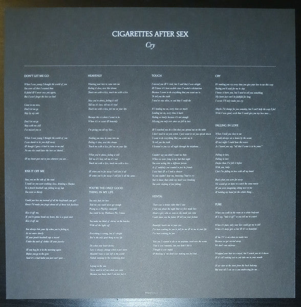 Cigarettes After Sex : Cry (LP, Album)