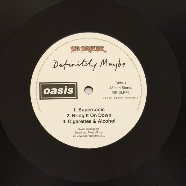 Oasis (2) : Definitely Maybe (2xLP, Album, RE, RM, 180)