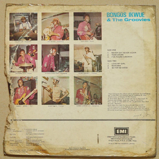 Bongos Ikwue & The Groovies : Tear Drops (LP, Album)