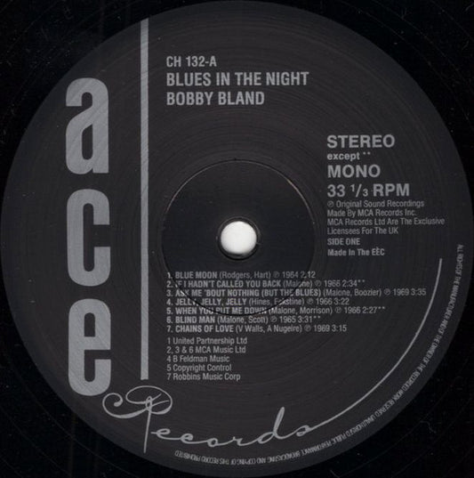 Bobby Bland : Blues In The Night (LP, Comp, Mono)