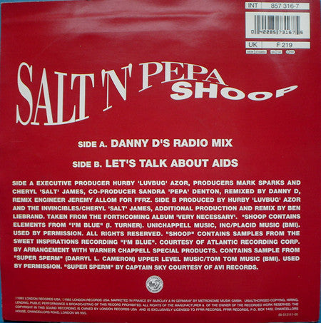 Salt 'N' Pepa : Shoop (7", Single)