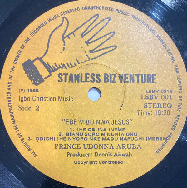 Prince Udo Nna Aruba : Ebe Mbu Nwa Jesus (LP)