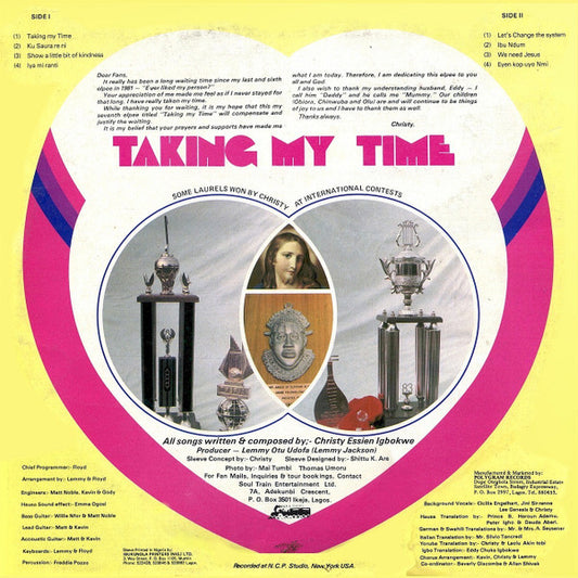 Christy Essien Igbokwe : Taking My Time (LP, Album, Yel)
