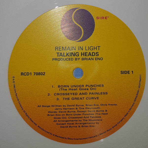 Talking Heads : Remain In Light (LP, Album, RE, Whi)