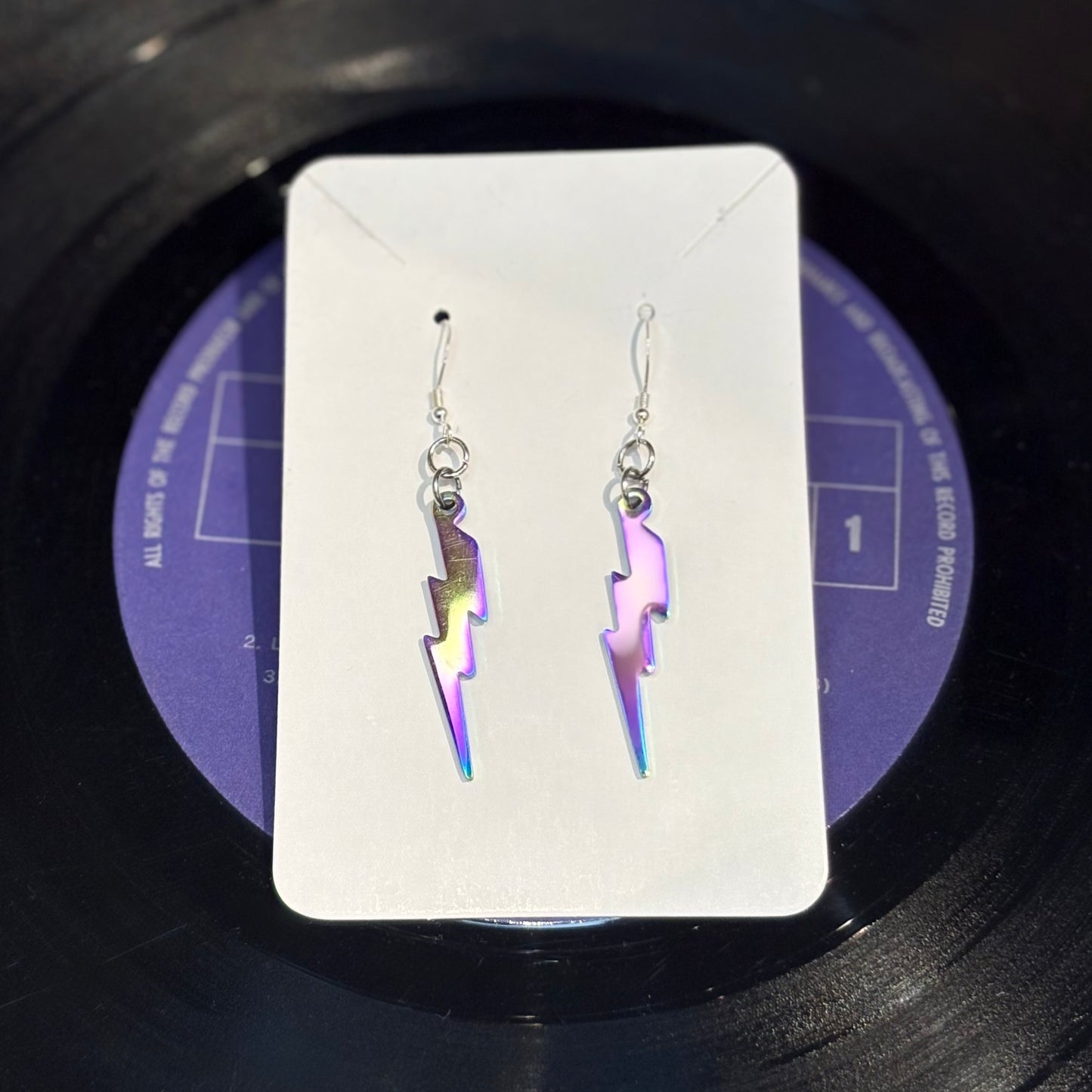 Lightening bolt earrings (multi) - $15